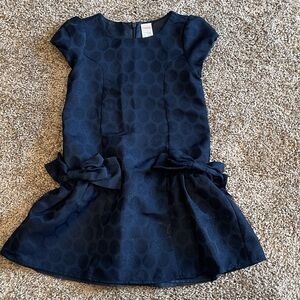 Gymboree Blue A-line Peplum Dress with Flutter Sleeves, Size 6